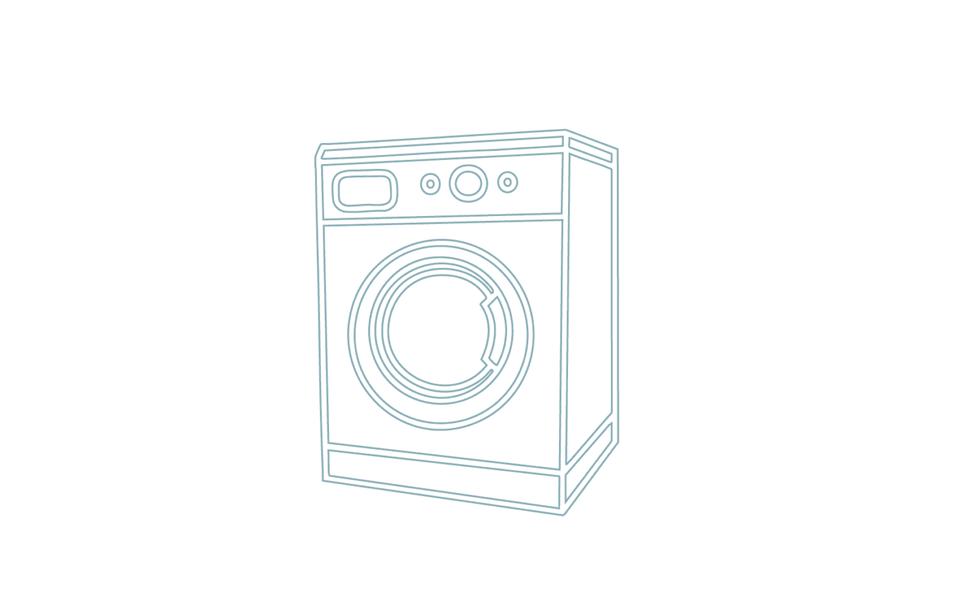 Illustration av en tv&auml;ttmaskin