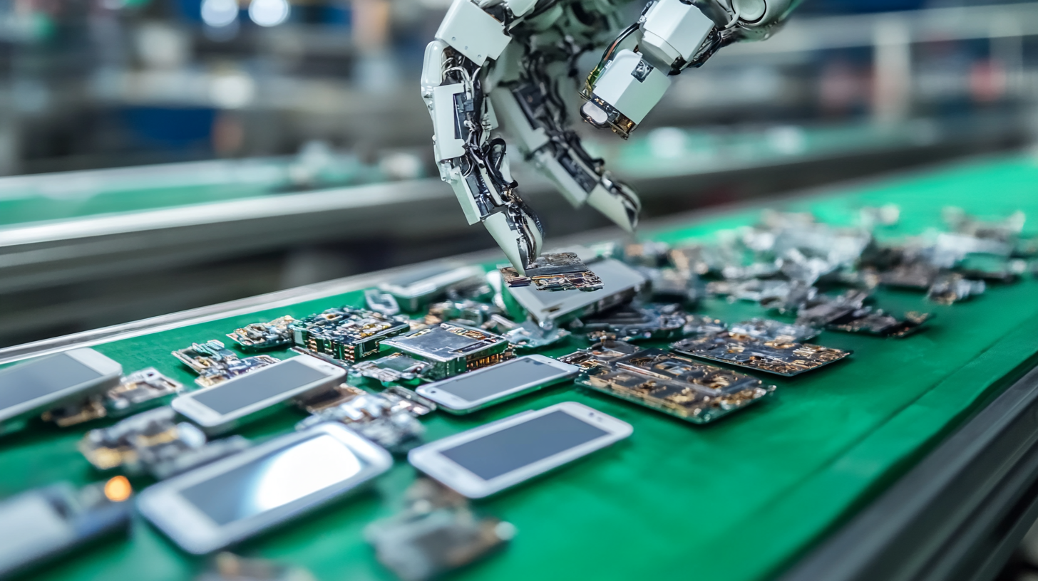 Robot som arbetar med elektronik